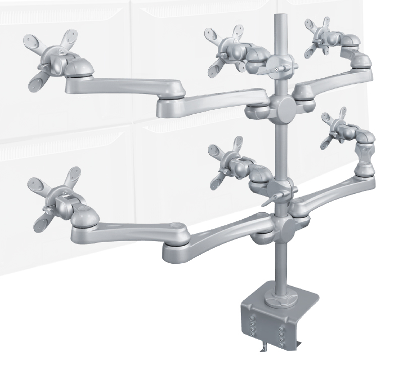 MMFS6 Six Monitor Pole Mounted Monitor Arm