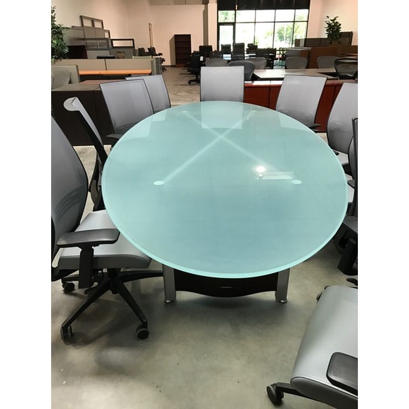 Frosted Glass Conference Table, Round Glass Conference Room Tables