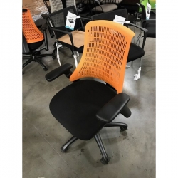 Task chair with black seat